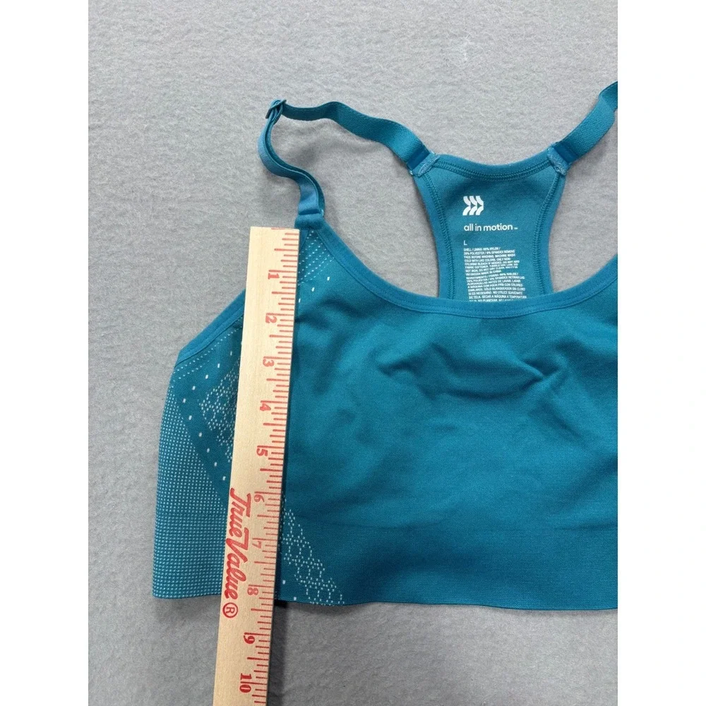 All in Motion Sports Bra Large Support Adjustable‎ Straps Teal Blue Workout